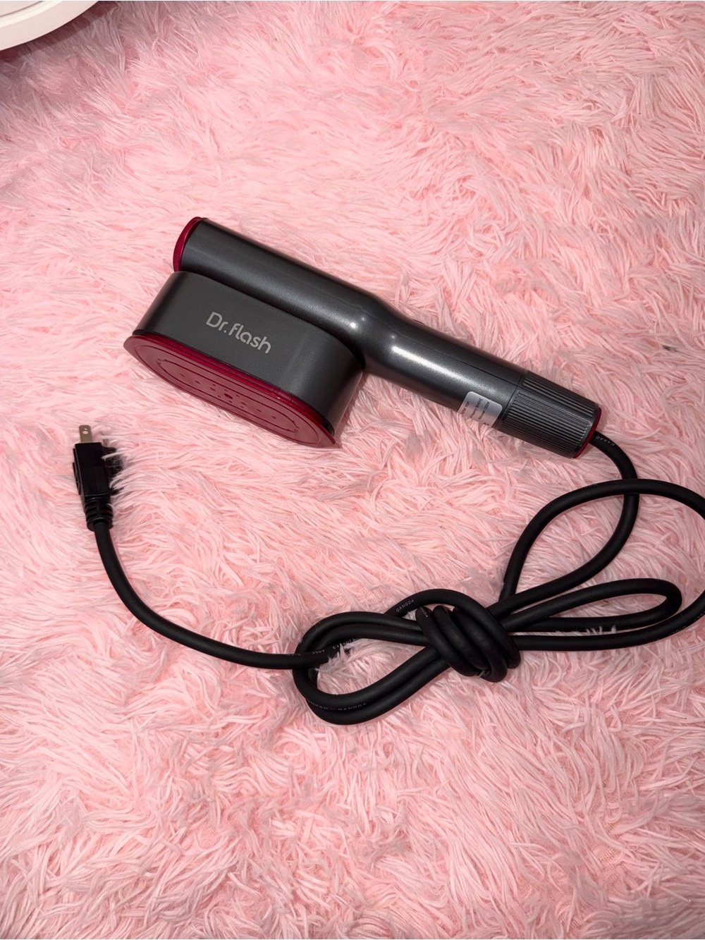 Handheld Fabric Steamer - Gray with Red Accents